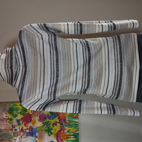 Vintage Lurex Stripe Turtleneck Sweater by Rochelle California - Picture 3 of 4